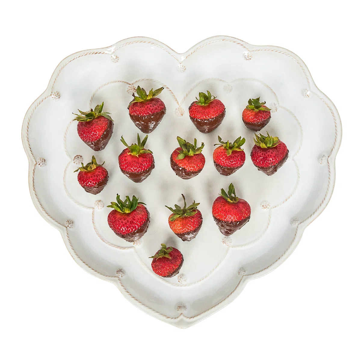 Berry & Thread 15" Heart Platter - Whitewash | Wayfair North America