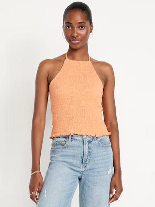 Sleeveless Smocked Crop Top | Old Navy | Old Navy (US)