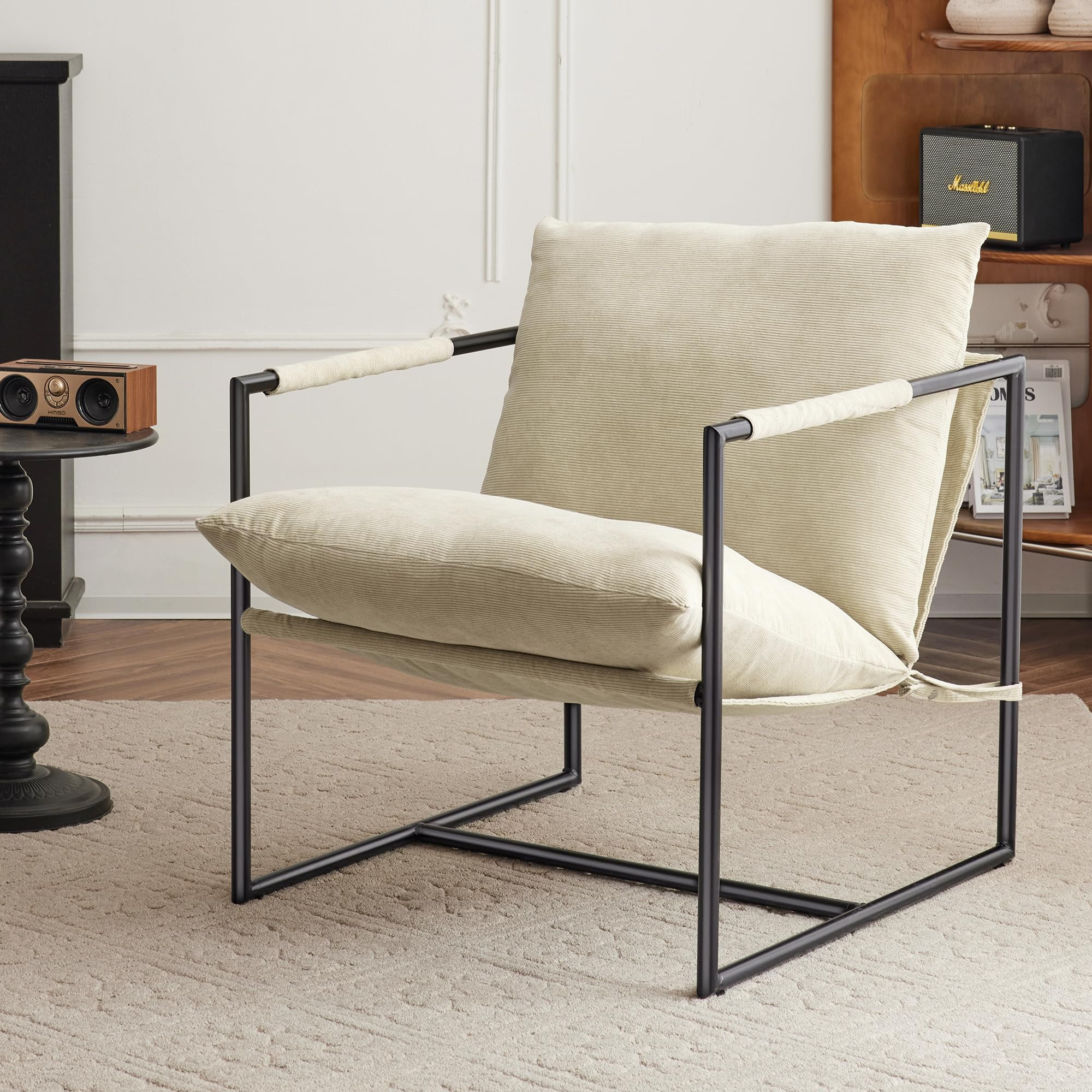 Unikome Basic Livingroom Sling Accent Arm Chair Morden Chair Metal Lounge Chair, Metal Framed Arm... | Walmart (US)