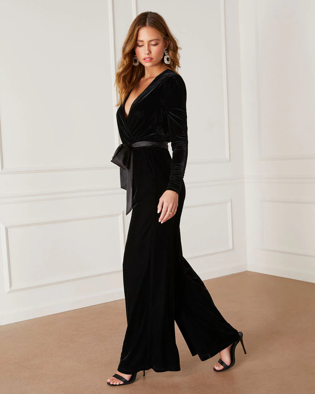 Love One Another Velvet Pocketed Cutout Back Jumpsuit | VICI