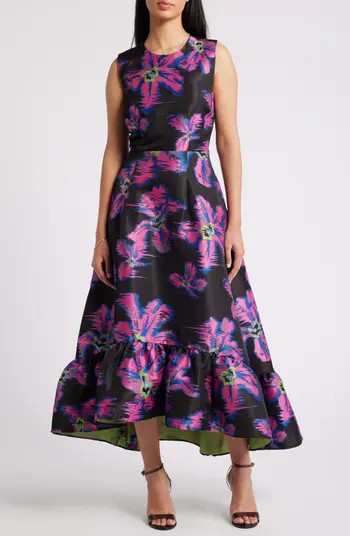 Floral Jacquard A-Line Dress | Nordstrom