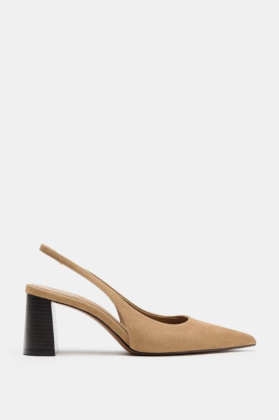 Zara - Slingback Heels - Sandy Brown - 7½ - Woman | Zara US