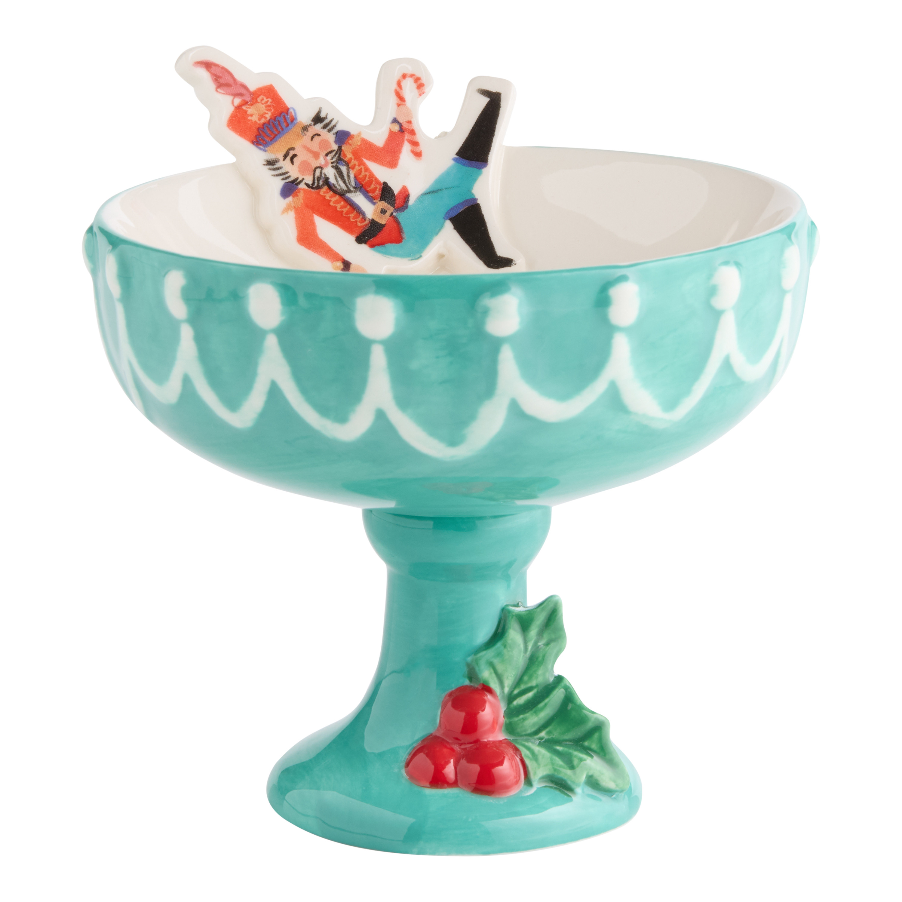 Mint Green Jingle Mingle Nutcracker Hand Painted Candy Bowl | World Market