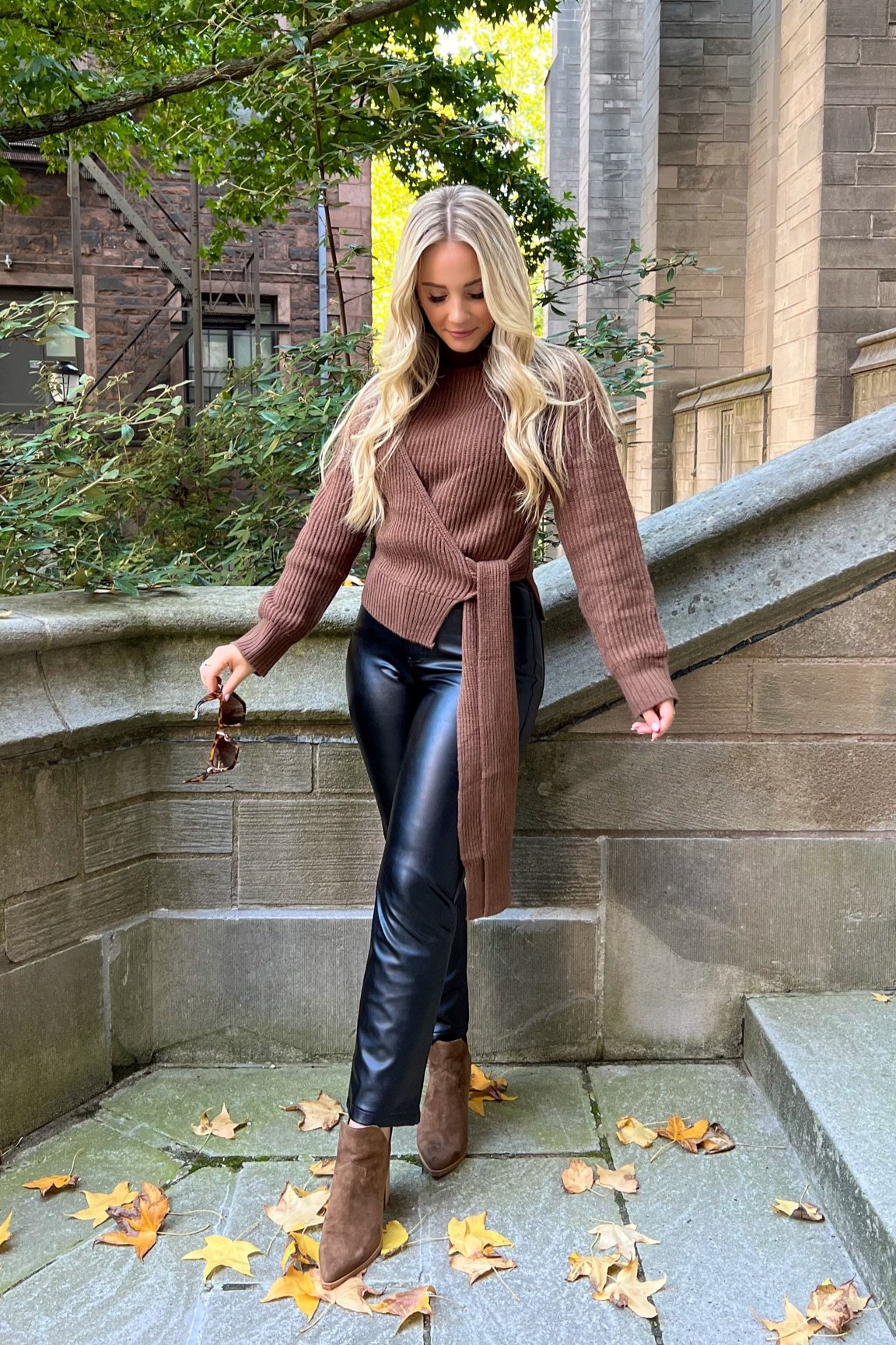 Wearing a small in the sweater and 25 extra short in leather pants

Fall inspo, fall outfit, sweaters, brown sweater, black leather pants, booties, pointed toe booties, sweater weather, casual fall outfit, Abercrombie, Abercrombie curve love

#LTKSeasonal #LTKunder100 #LTKcurves