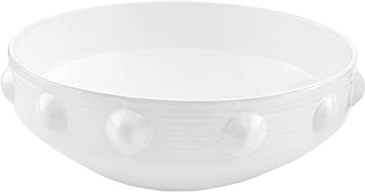 Mud Pie Beaded Serving Bowl, White, 5" x 12" dia | Amazon (US)