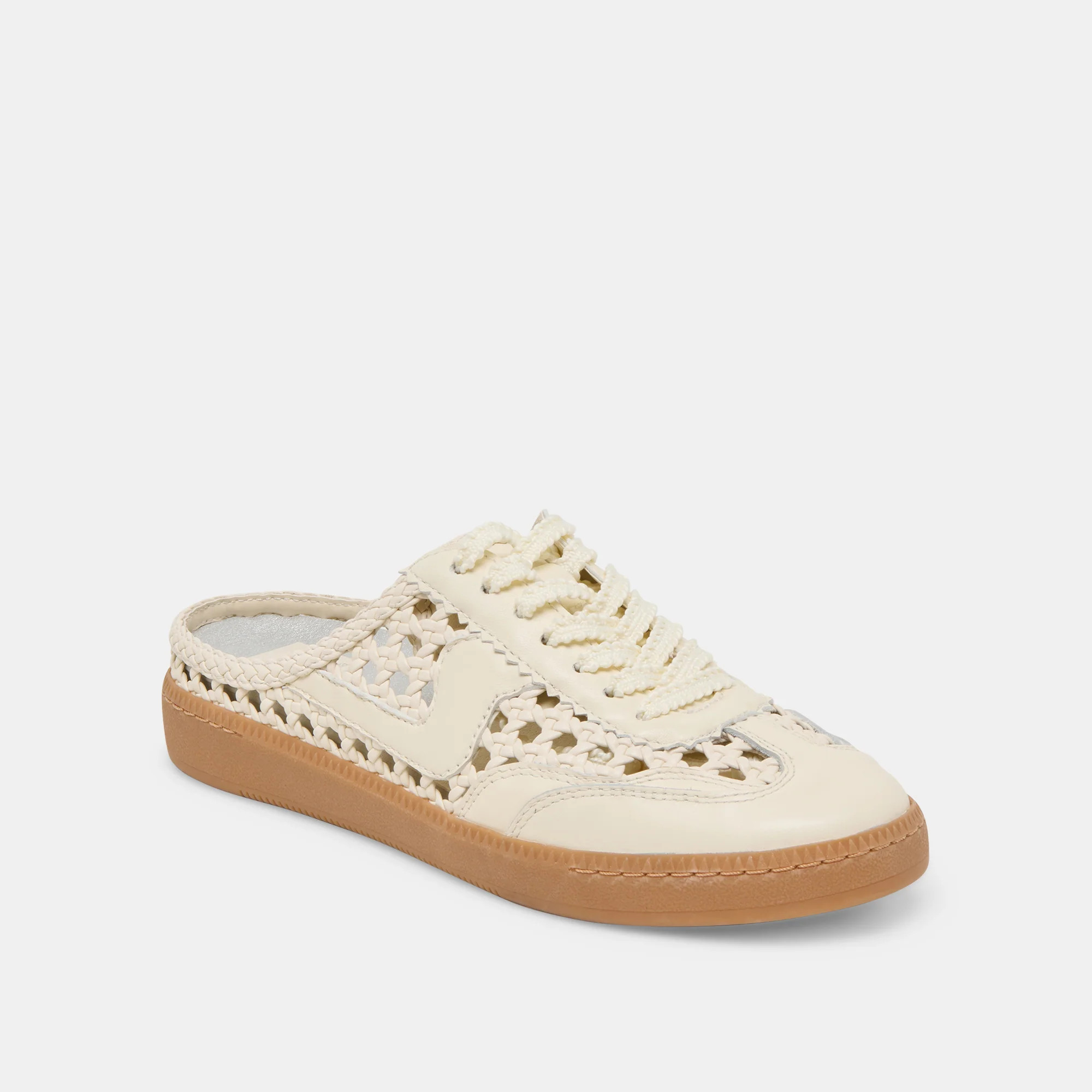 Notice Slide Woven Off White Woven Stella Sneakers | Dolce Vita | DolceVita.com