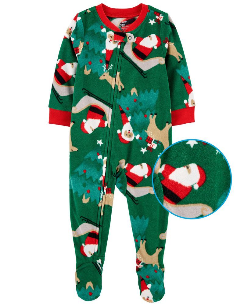 1-Piece Santa Fleece Footie PJs | Carter's