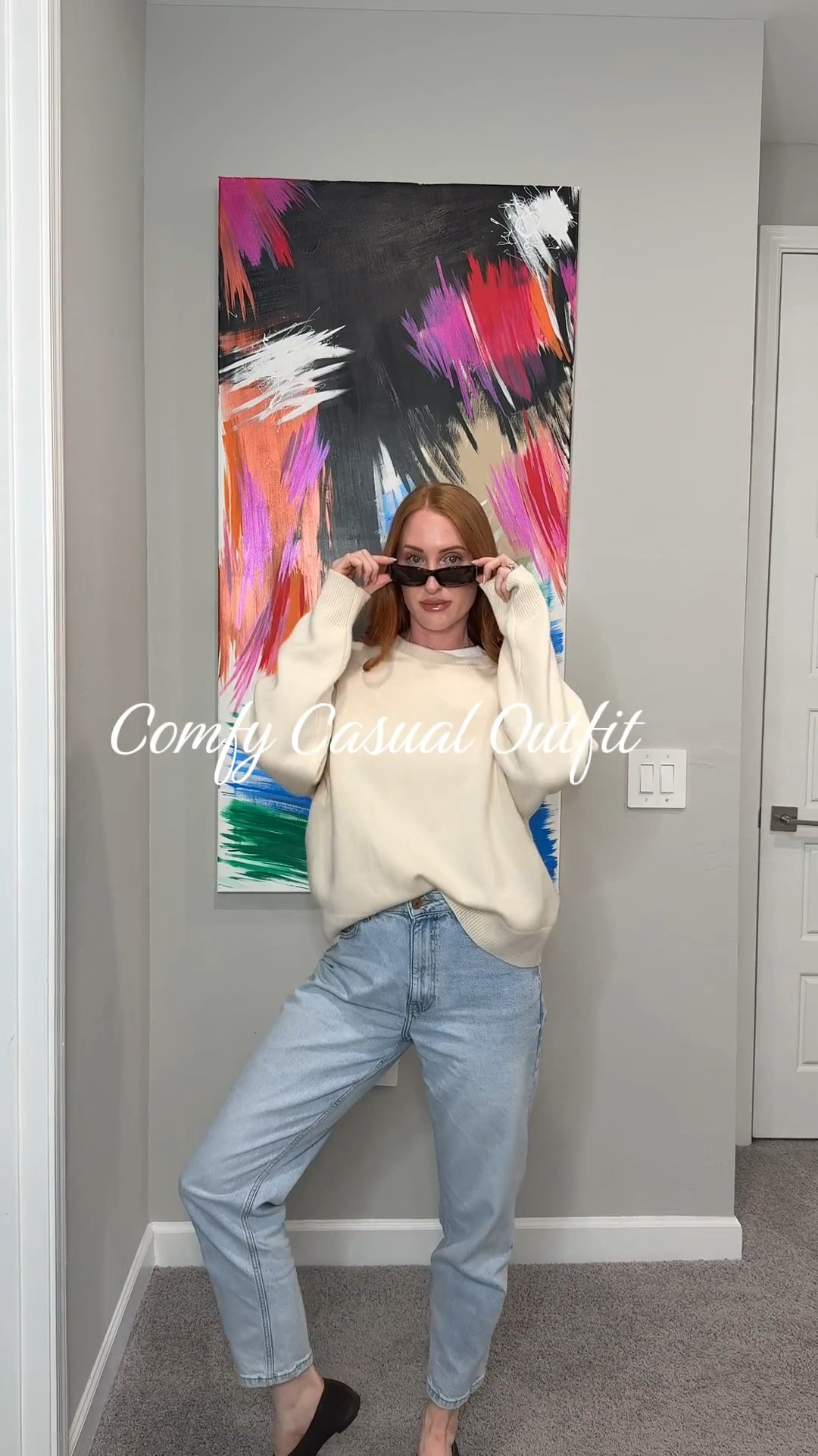 Comfy casual outfit for everyday 🤍 

#comfyoutfit #cashmere #sweater #denim #balletflats 

#LTKootd #LTKgrwm #LTKWorkwear