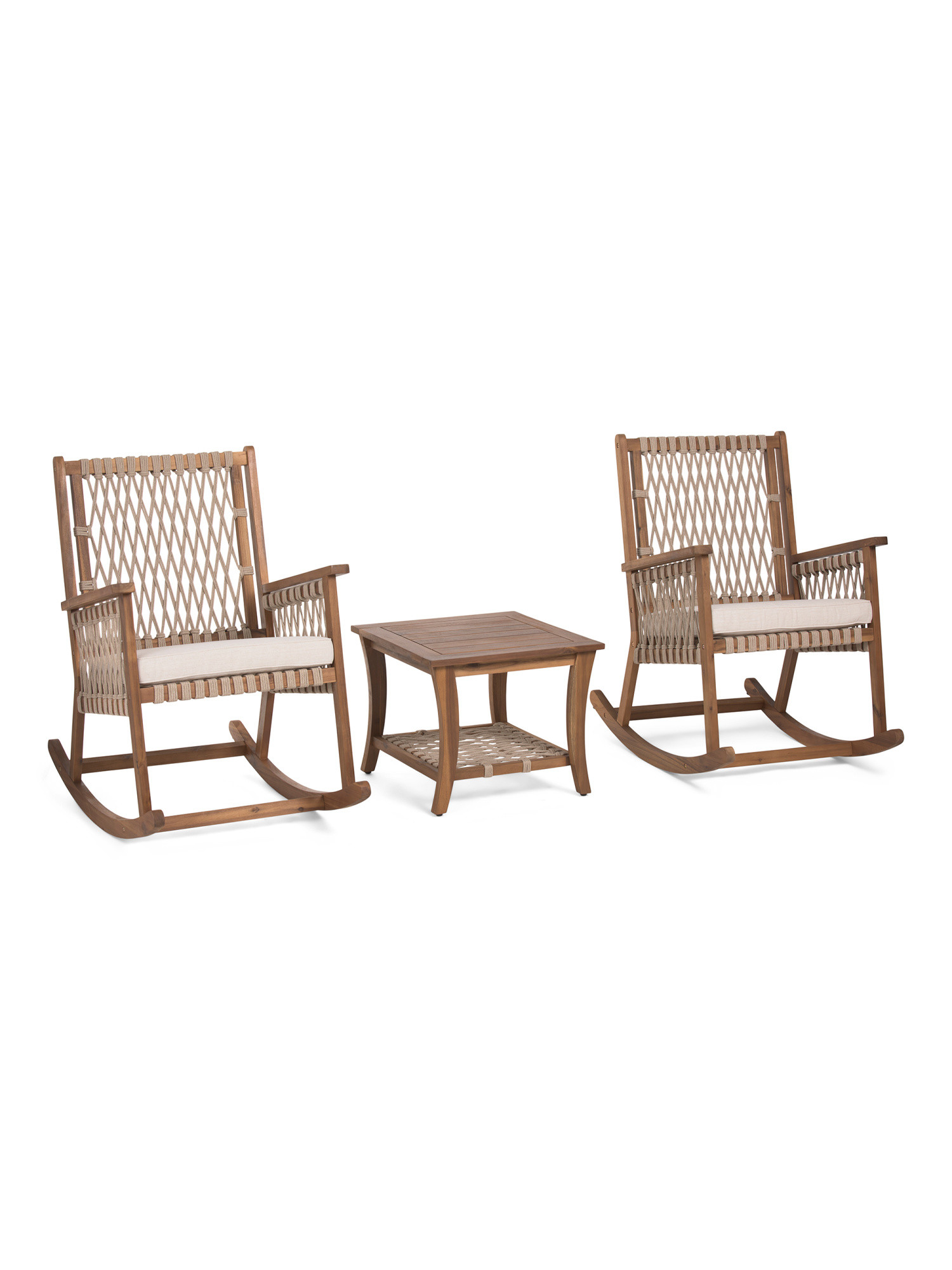 3pc Outdoor Rocking Chairs And Table Set | TJ Maxx