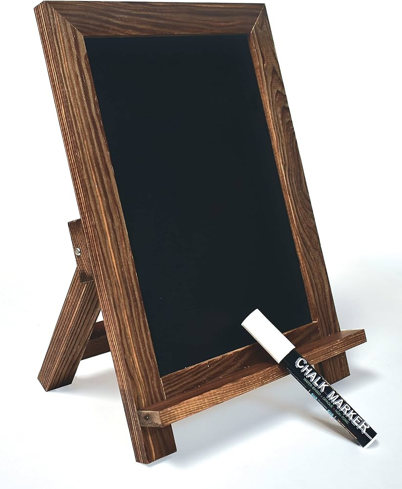 Better Office Products Framed Tabletop Chalkboard Sign, 9.5" x 14", Rustic Wood Frame, Small Magn... | Amazon (US)
