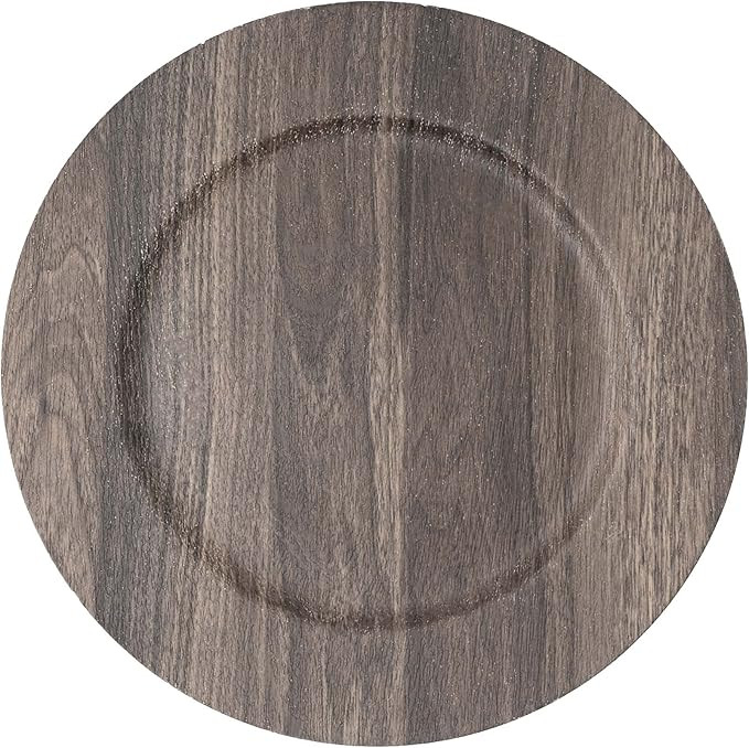 Simply Elegant Faux Wood Plastic Charger Plate | Service Plate for Parties, Dinner, Weddings, Qui... | Amazon (US)