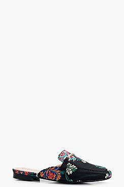 Oriental Print Mule Loafers | Boohoo.com (US & CA)