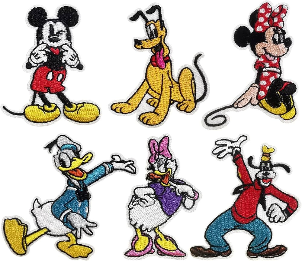 6Pcs Kids Cute Cartoon Mouse Duck Iron On Patches for Clothing Sew On/Iron On Applique Embroidere... | Amazon (US)