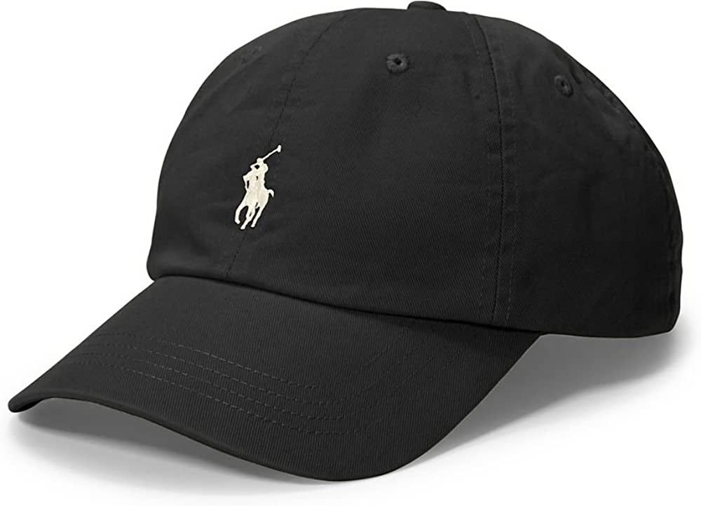 Ralph Lauren Mens Polo Sports Pony Logo Hat Cap (One Size, Black (White Pony)) | Amazon (US)