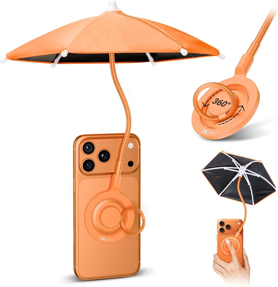 UPF 45+ Magnetic Phone Umbrella with Black Anti-UV Coating,Upgrade UV Cellphone Umbrella with Ben... | Amazon (US)