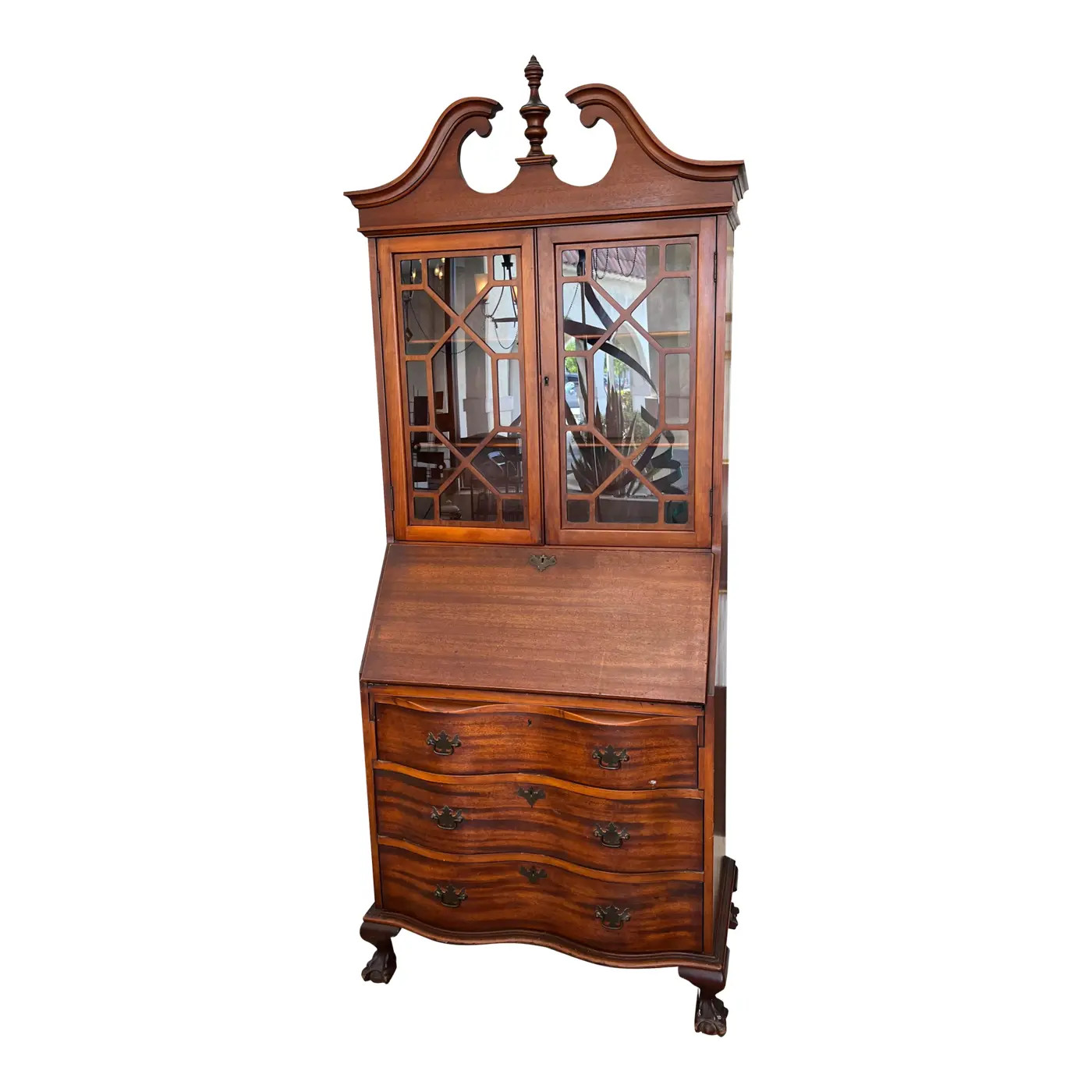 Vintage American Federal Style Secretary Desk With Hutch | Chairish