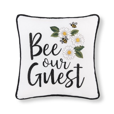 C&F Home Bee Our Guest Embroidered Small Petite Throw Pillow, 10" x 10" | Target