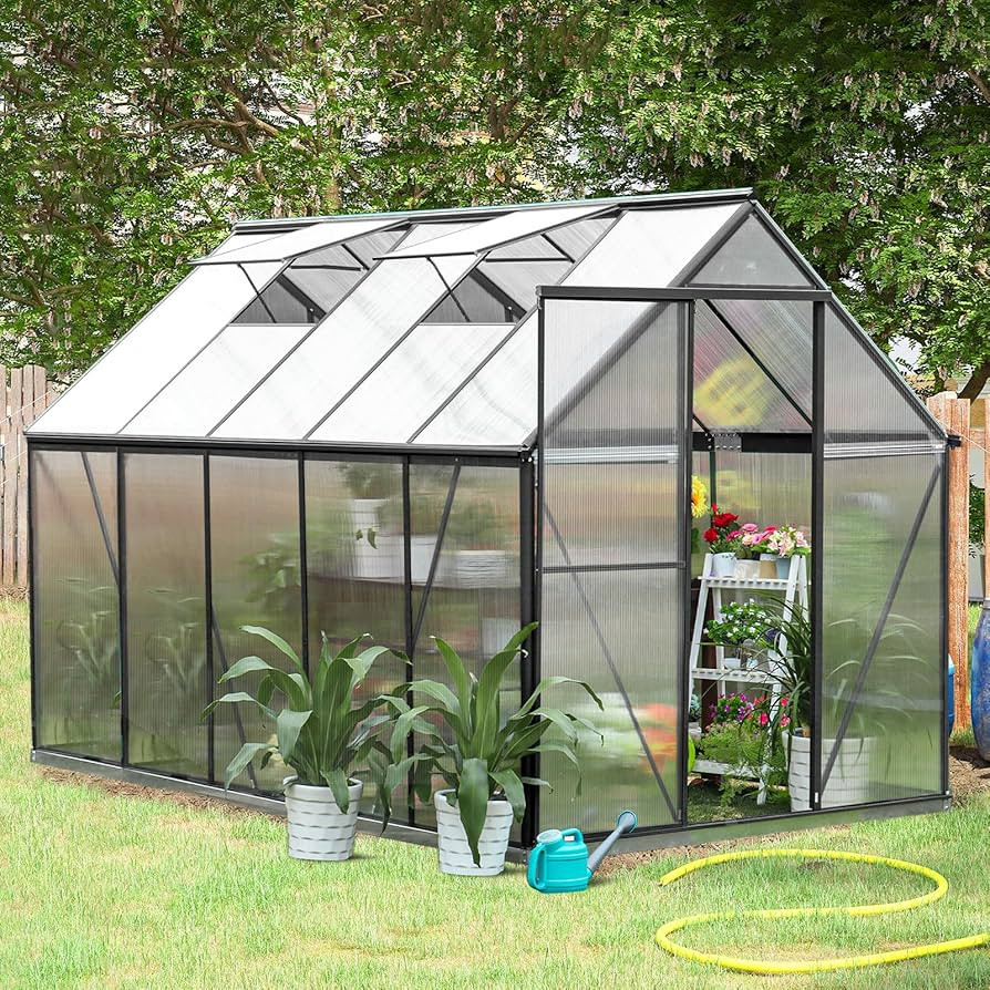 Polycarbonate Greenhouse Kit, 10x6 ft Heavy Duty Outdoors Durable Green House with Double Vent Wi... | Amazon (US)