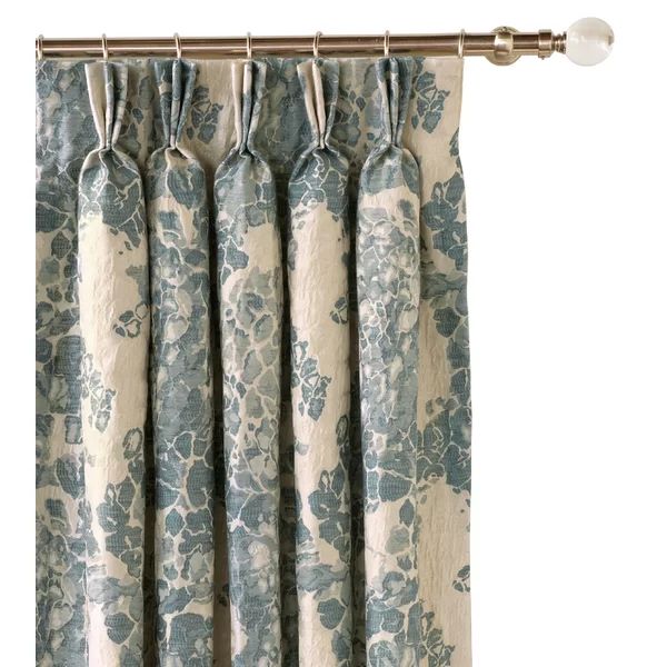Luna Floral Room Darkening Pinch Pleat Single Curtain Panel | Wayfair North America