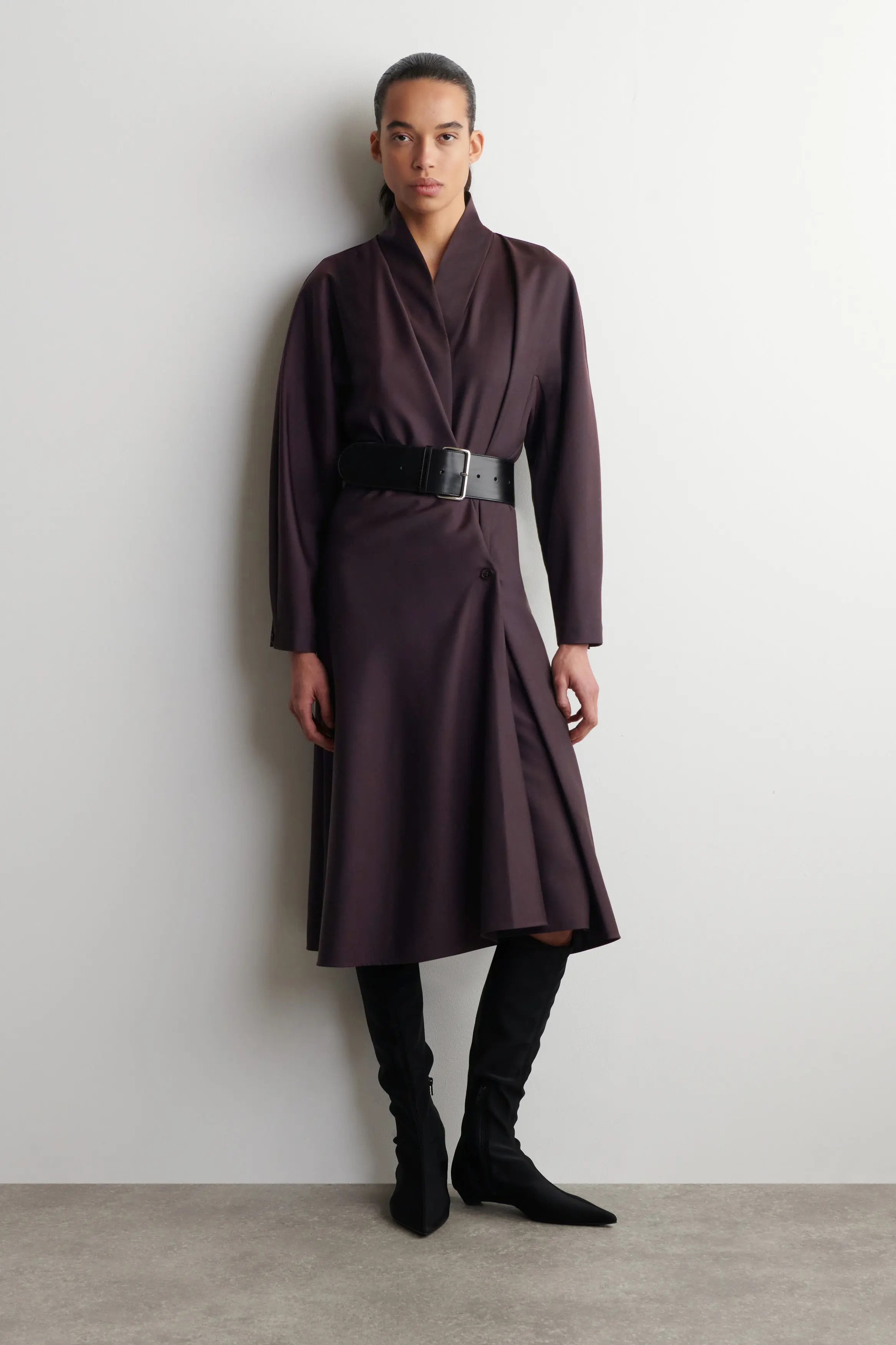 Shawl-collar Wool Wrap Dress (Women) | Nordstrom | Nordstrom
