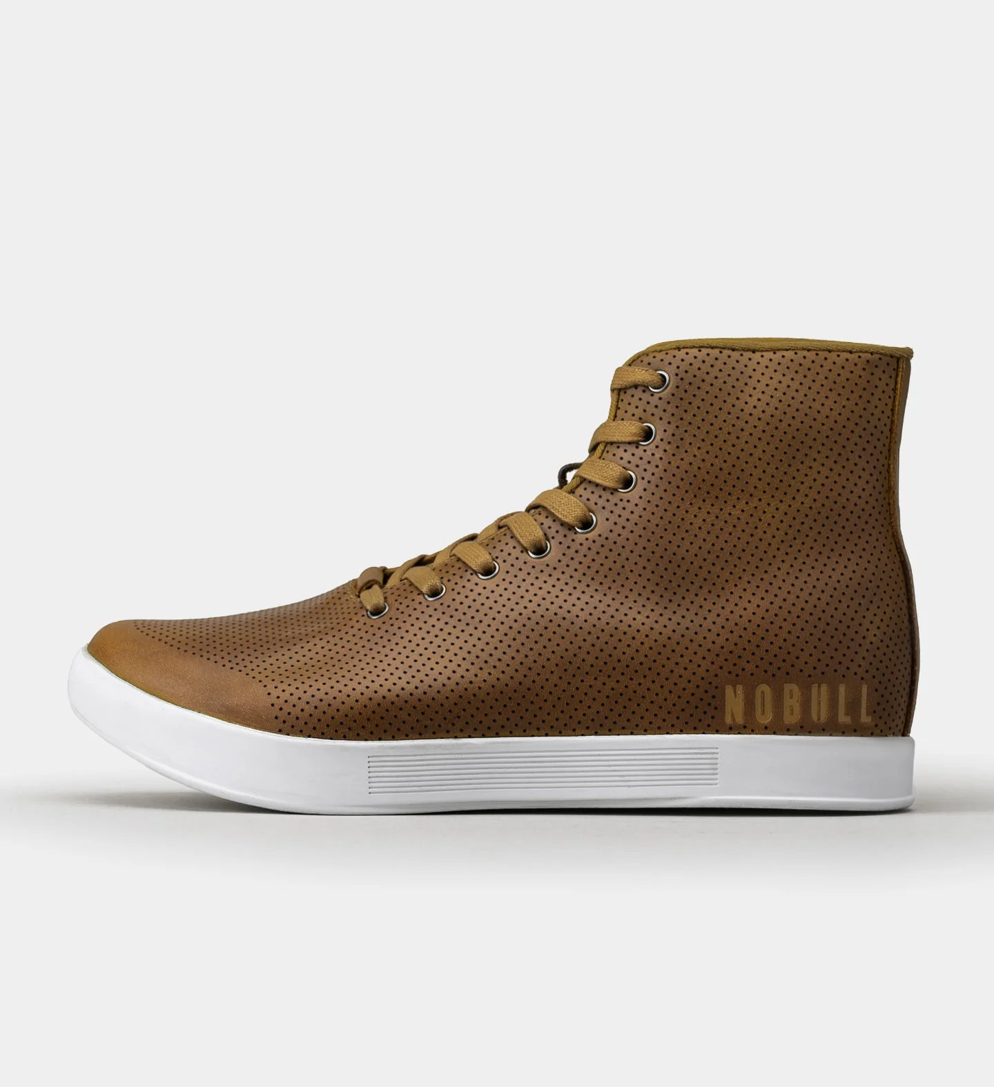Women's High-Top Leather Trainer | CHESTNUT | NOBULL | NOBULL