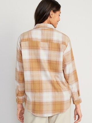 Long-Sleeve Plaid Flannel Boyfriend Tunic Shirt for Women | Old Navy (US)