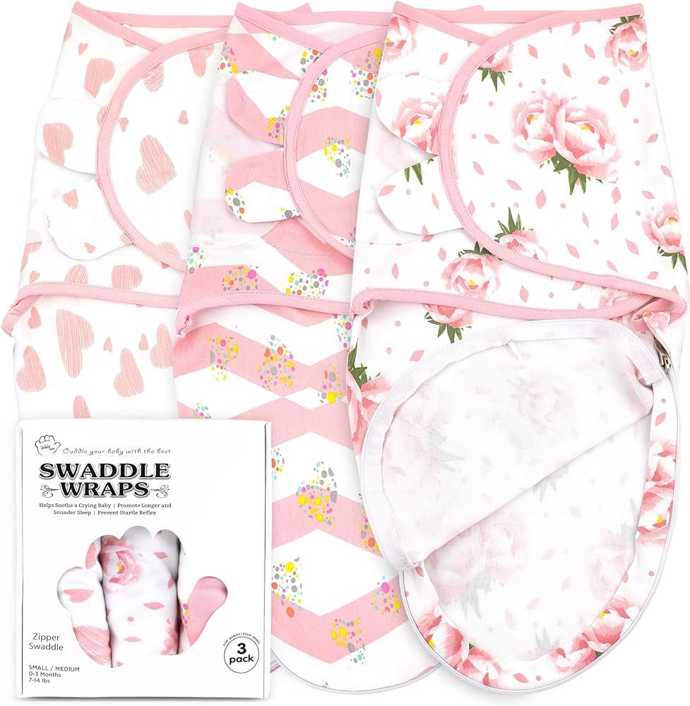 Baby Swaddle Wrap, Easy Change Baby Zipper Blanket Swaddles, 3-Pack Newborn Swaddle Sack, Baby Sw... | Amazon (US)