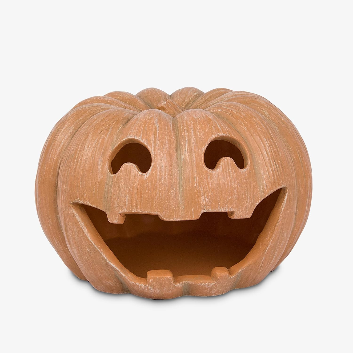 Luminara Jack-o'-Lantern Pumpkin Tealight Holder - Orange 10" x 6.75" - Halloween Dry Brush Resin... | Amazon (US)