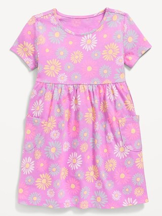 Printed Jersey-Knit Short-Sleeve Dress for Toddler Girls | Old Navy (US)