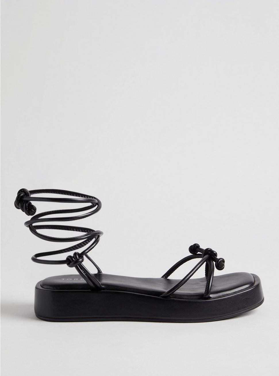 Tie Ankle Strappy Flatform Sandal (WW) | Torrid (US & Canada)