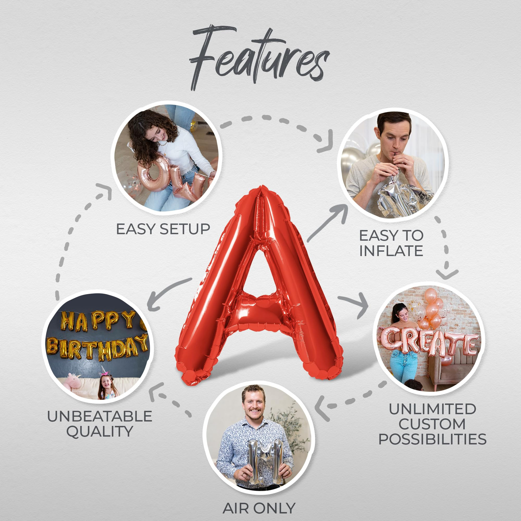 Letter Balloons - LOVE MY GALS 16" Inch Alphabet Letters Foil Mylar Balloon Valentines Day Banner... | Amazon (US)