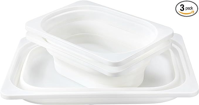3 Pack Sensory Bin Without Table Collapsible Storage Bin Folding Dish Tub Sink, Space Saving for ... | Amazon (US)