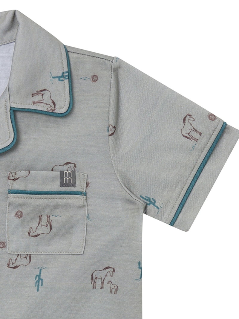 Modern Moments by Gerber Gender Neutral Coat Pajama Short Set, 2-Piece, Sizes 12 Months - 5T | Walmart (US)