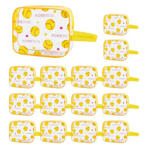 16PCS Softball Cosmetic Bag - Softball Gift Accessories Bags Goodie Snack Makeup Bag，Waterproof Softball Clear PVC Bag,Travel Toiletry Zipper Pouch Organizer,Softball Team Gifts for Girls Team Player | Amazon (US)