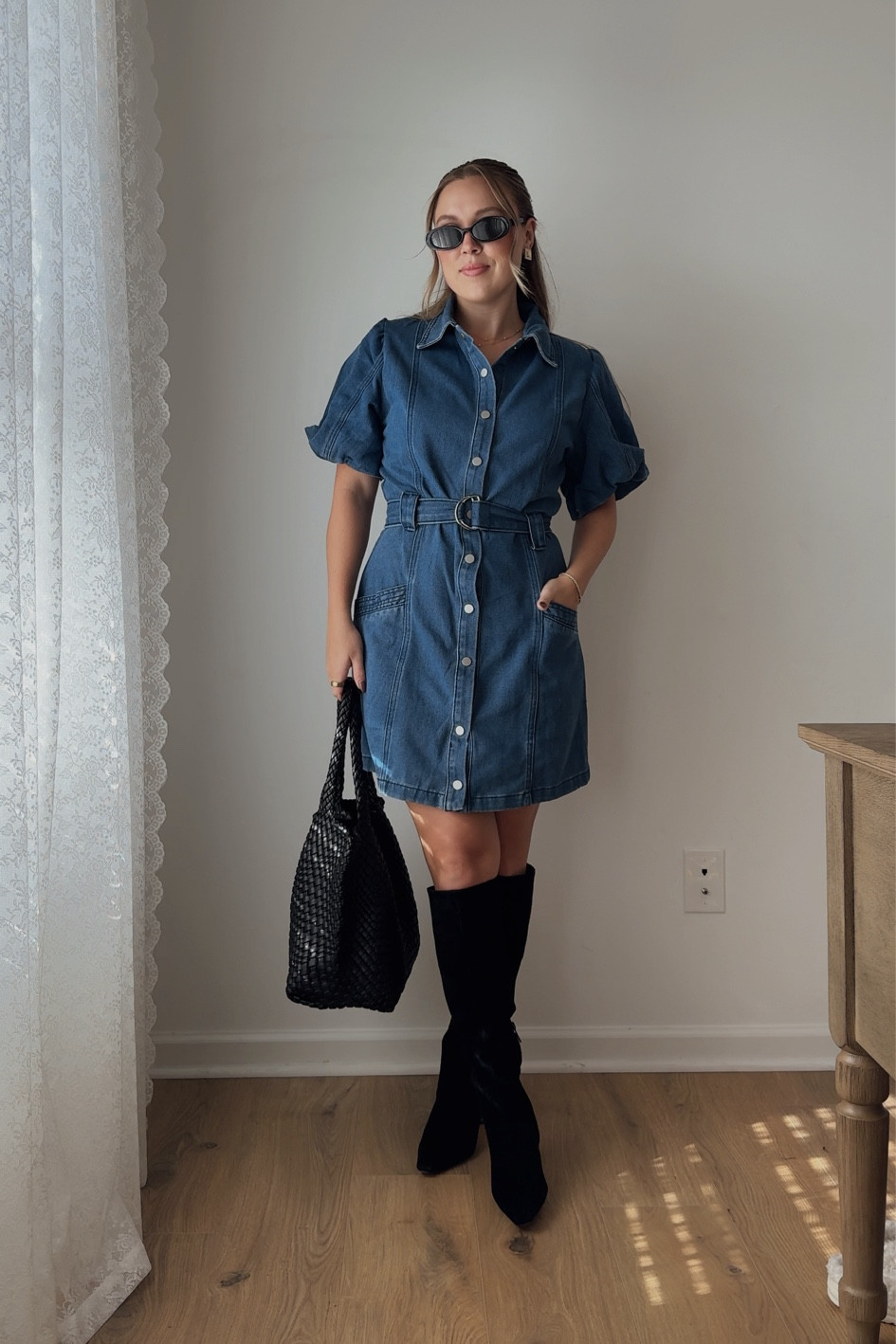 dress runs tts! i sized up to a Medium but should've stayed with a Small. Boots are Sam Edelman but linked a similar more affordable pair too. 

#LTKFindsUnder100 #LTKStyleTip #LTKShoeCrush