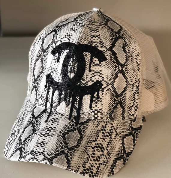 Snakeskin Print Ponytail TRUCKER hat | Etsy (US)