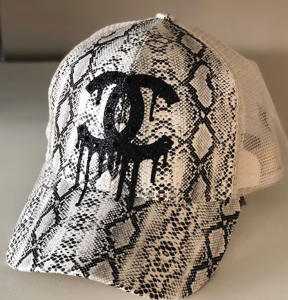 Snakeskin Print Ponytail TRUCKER hat | Etsy (US)