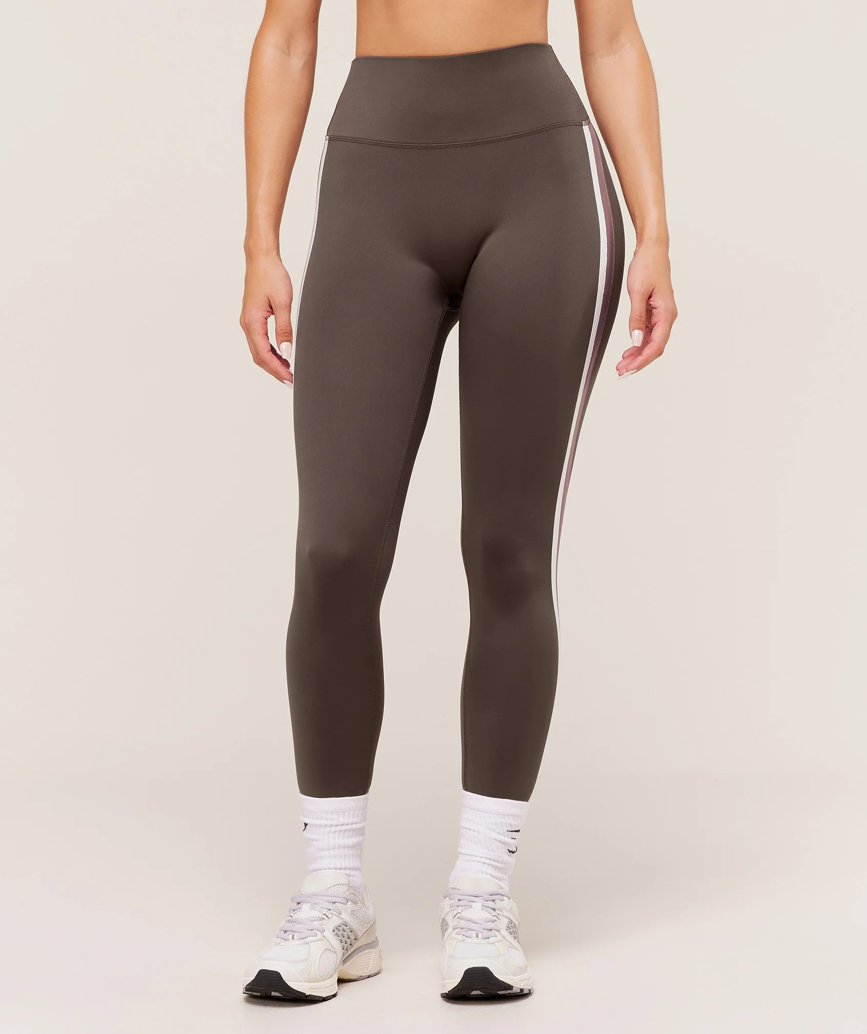 Gymshark Piping Legging - Walnut Brown/Chestnut Pink/Soft White | Gymshark US