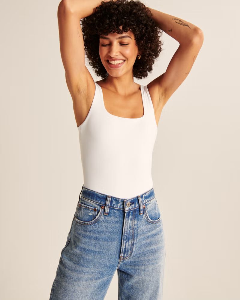 Double-Layered Seamless Fabric Tank Bodysuit | Abercrombie & Fitch (US)