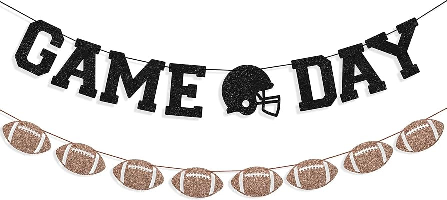 Game Day Banner with Football Garland Banner for Football Party Decorations Sports Theme Festival... | Amazon (US)