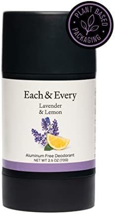Each & Every Natural Aluminum-Free Deodorant for Sensitive Skin with Essential Oils, Plant-Based Pac | Amazon (US)