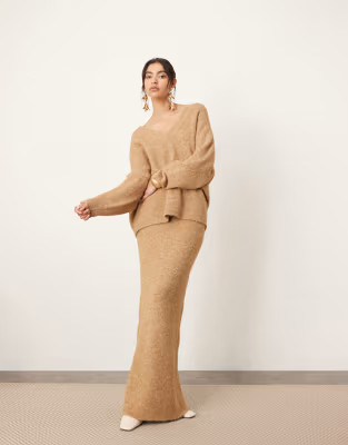 ASOS EDITION knit maxi skirt in biscuit - part of a set | ASOS | ASOS (Global)