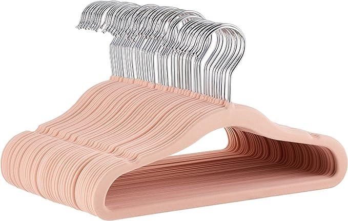 Amazon Basics Kids Velvet, Non-Slip Clothes Hangers for Infant and Toddler, 11.6 Inches (for baby... | Amazon (US)