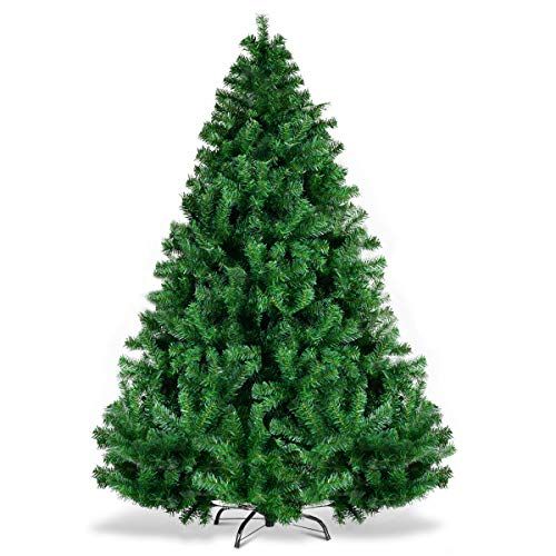 Goplus 6ft Artificial Christmas Tree, Unlit Premium Hinged Spruce Xmas Tree with Solid Metal Stand,  | Amazon (US)