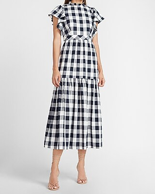 Ladygang Gingham Print Maxi Dress | Express