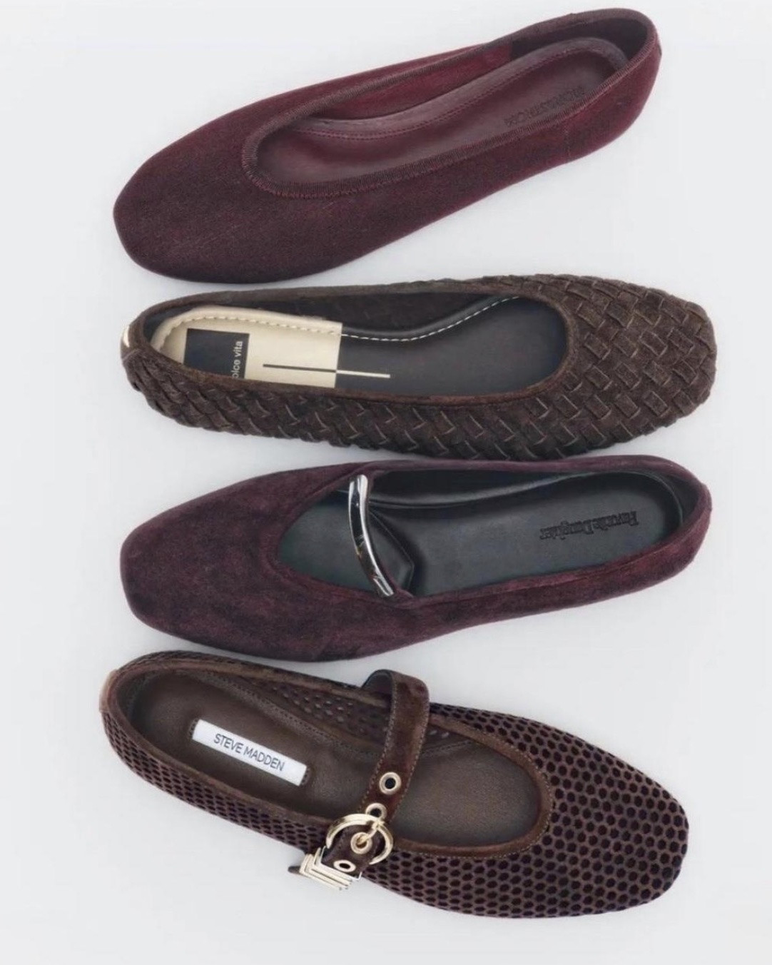 Suede flats 
Fall flats