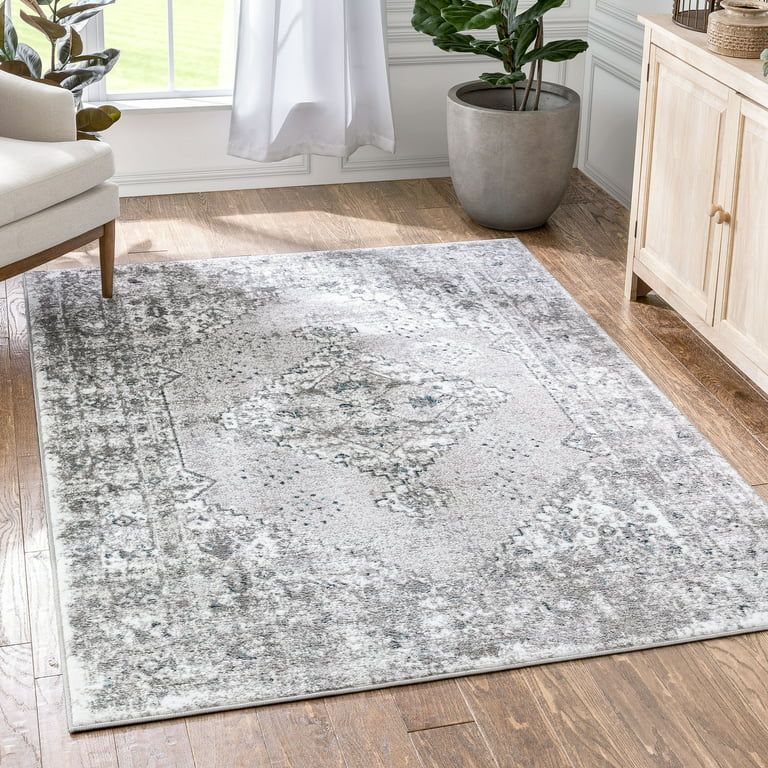Well Woven Tresse Ivory Grey Traditional Oriental Medallion Floral Area Rug 5x7 (5'3" x 7'3") | Walmart (US)
