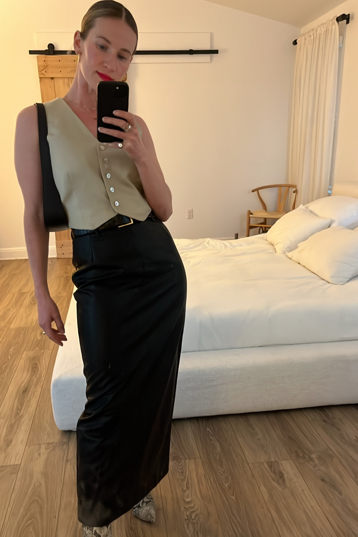 Leather maxi skirt 

#LTKstyletip #LTKFind #LTKsalealert