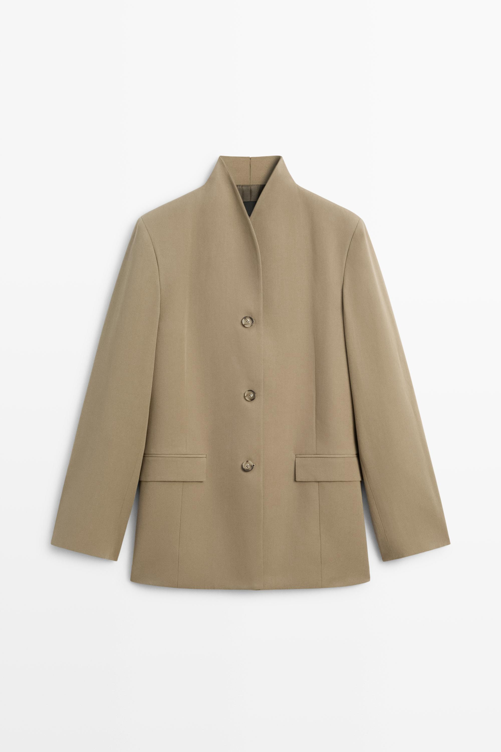 Stand collar blazer | Massimo Dutti UK