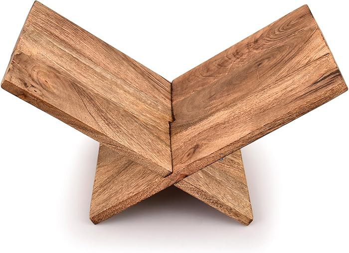Kaizen Casa Book Holder Mango Wood Cross Frame Wooden Book Holder for Display and Reading, Suitable for Art, Bible, Cookbook, Easel, Magazine, Textbooks (11" x 10" x 0.75") | Amazon (US)